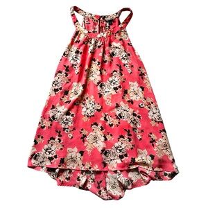 Torrid Flowy Lightweight Floral Roses Plus Size 3X Tunic Top Coral Pink Choker